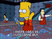 Bart Simpson Knife Goes In Guts Come Out GIF - Bart Simpson Knife Goes In Guts Come Out The Simpsons GIFs