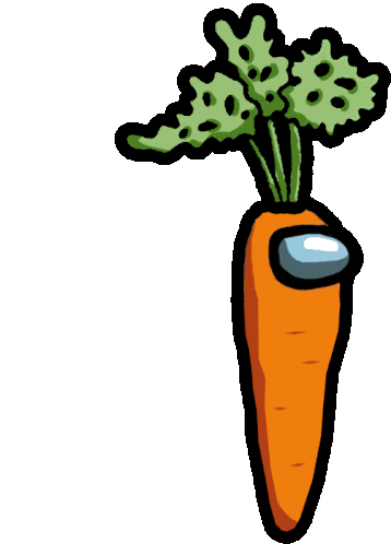 Among Us Carrot Sticker - Among Us Carrot Orange Stickers
