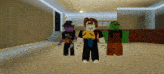 a group of roblox characters standing in a room