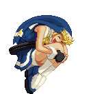 a pixel art of a person doing a handstand