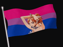 Nami One Piece Nami Bi Flag GIF - Nami One Piece Nami Bi Flag Bisexual Flag GIFs