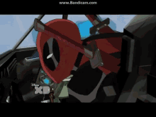 a cartoon of a man in a cockpit with the disney xd logo visible