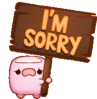 Marshmellow Holds "I'M Sorry" Sign Sticker