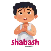 a cartoon drawing of a boy with the name shabash on the bottom