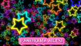 a pink banner with neon stars and the words panorama ailesi on it