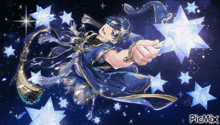 a picture of a boy surrounded by stars and the words picmix