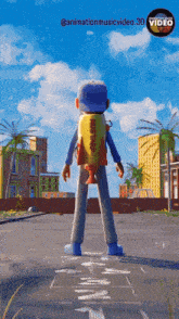 a cartoon character with a backpack that says ' mad max '