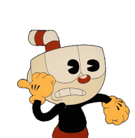 Startled Cuphead Sticker - Startled Cuphead The Cuphead Show Stickers