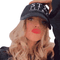 Posing With Hat Anne Winters Sticker - Posing With Hat Anne Winters Pouty Lips Stickers