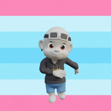 a cartoon character is wearing a hoodie that says zhot