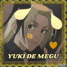 a picture of yuki de megu with a heart in the corner