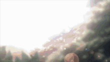 the sun is shining through the clouds in a forest