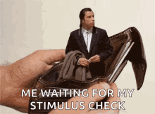 John Travolta Me Waiting For My Stimulus Check GIF - John Travolta Me Waiting For My Stimulus Check Wallet GIFs