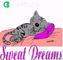 sweat dreams gifkaro sleeping cat good night