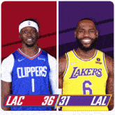 Los Angeles Clippers (36) Vs. Los Angeles Lakers (31) First-second Period Break GIF - Nba Basketball Nba 2021 GIFs