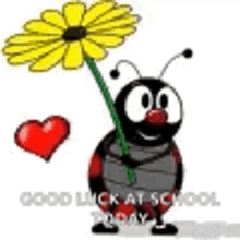 Lady Bug Goodluck At School Today GIF - Lady Bug Goodluck At School Today Heart GIFs