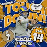 a rams football player named stafford is shown in a comic strip