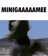 a blurred image of a person with the words minigaaaamee on the top