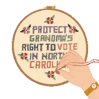 Protect Grandmas Right To Vote In North Carolina Cross Stitching Sticker - Protect Grandmas Right To Vote In North Carolina Cross Stitching Stitching Stickers