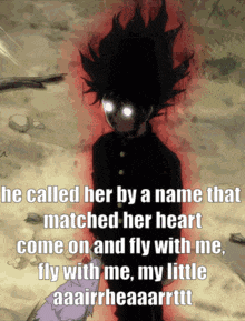 a cartoon of a boy with a name that matched her heart come on and fly with me fly with me my little