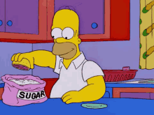 homer simpson eat sugar lick suck