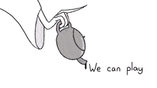 a cartoon drawing of a cat looking at a dome that says i 'll be the