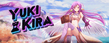 a picture of yuki ekira with a purple haired anime girl