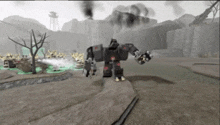a robot in a video game with the letter r on it