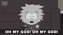 a cartoon character with a microphone says oh my god