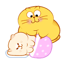 Fat Kitty Cat Egg Yolk Cat Sticker - Fat Kitty Cat Egg Yolk Cat Cute Stickers