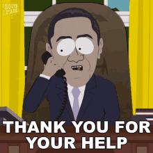 Thank You For Your Help Barack Obama GIF - Thank You For Your Help Barack Obama South Park GIFs