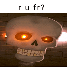 a picture of a skull with the words " ru fr " above it