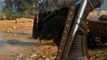 Battling The Griffin Geralt Of Rivia GIF - Battling The Griffin Geralt Of Rivia Griffin GIFs