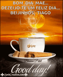 bom dia good morning good day coffee cup