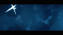 a blue background with a white circle and a light coming out of it