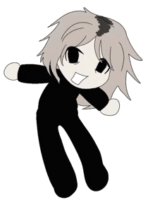 a black and white drawing of a girl with a ponytail