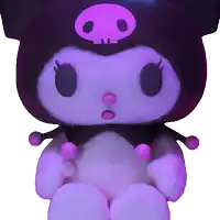 a stuffed animal with a pink skull on its head