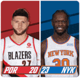 Portland Trail Blazers (20) Vs. New York Knicks (23) First-second Period Break GIF - Nba Basketball Nba 2021 GIFs