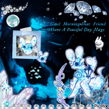 a greeting card that says " good morning dear friend "