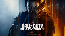 a poster for call of duty black ops 7 with a man holding a gun