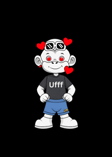 a cartoon character is wearing a shirt that says uff