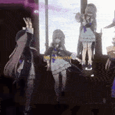a group of anime girls are dancing in front of a window and the words " the hertaverse " are visible