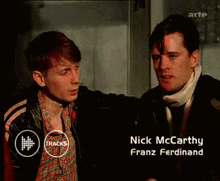 two men are standing next to each other with the name nick mccarthy at the bottom