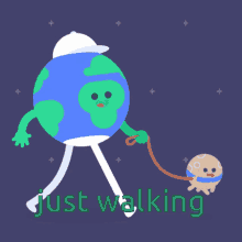 just walking world earth pet moon