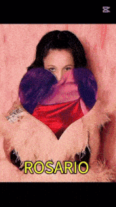 a woman with purple hair and the name rosario on the bottom right