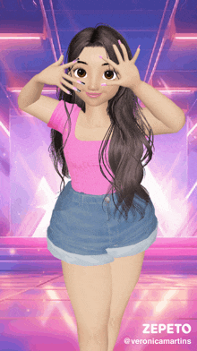 a picture of a girl with the name zepeto
