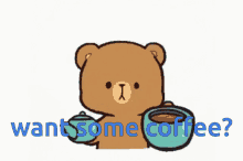 Want Some Coffee Pour Coffee GIF - Want Some Coffee Pour Coffee Bear GIFs