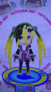 a cartoon character with the words yotchan-do on the screen