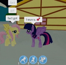 twilight sparkle and fluttershy from my little pony are talking to each other in a video game