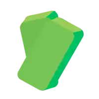 a green block with a white background and a shadow